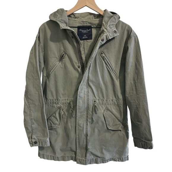 Women’s American Eagle vintage Y2K khaki green utility jacket coat size small - Picture 1 of 9